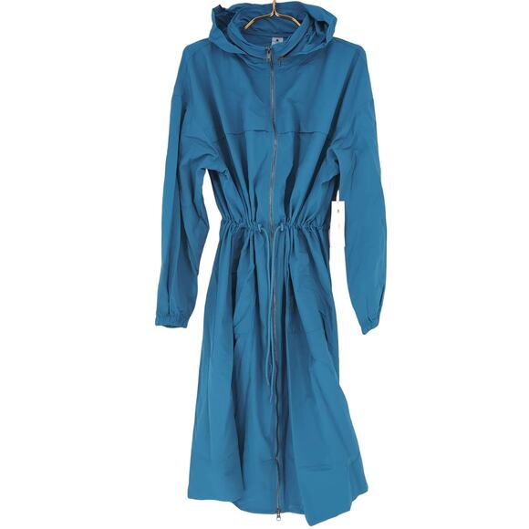 Spiritual Gangster Natasha Teal Blue Jacket Rain Mac / Trench Coat - Size M -NEW - Picture 1 of 16